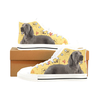 Weimaraner White Men’s Classic High Top Canvas Shoes /Large Size - TeeAmazing
