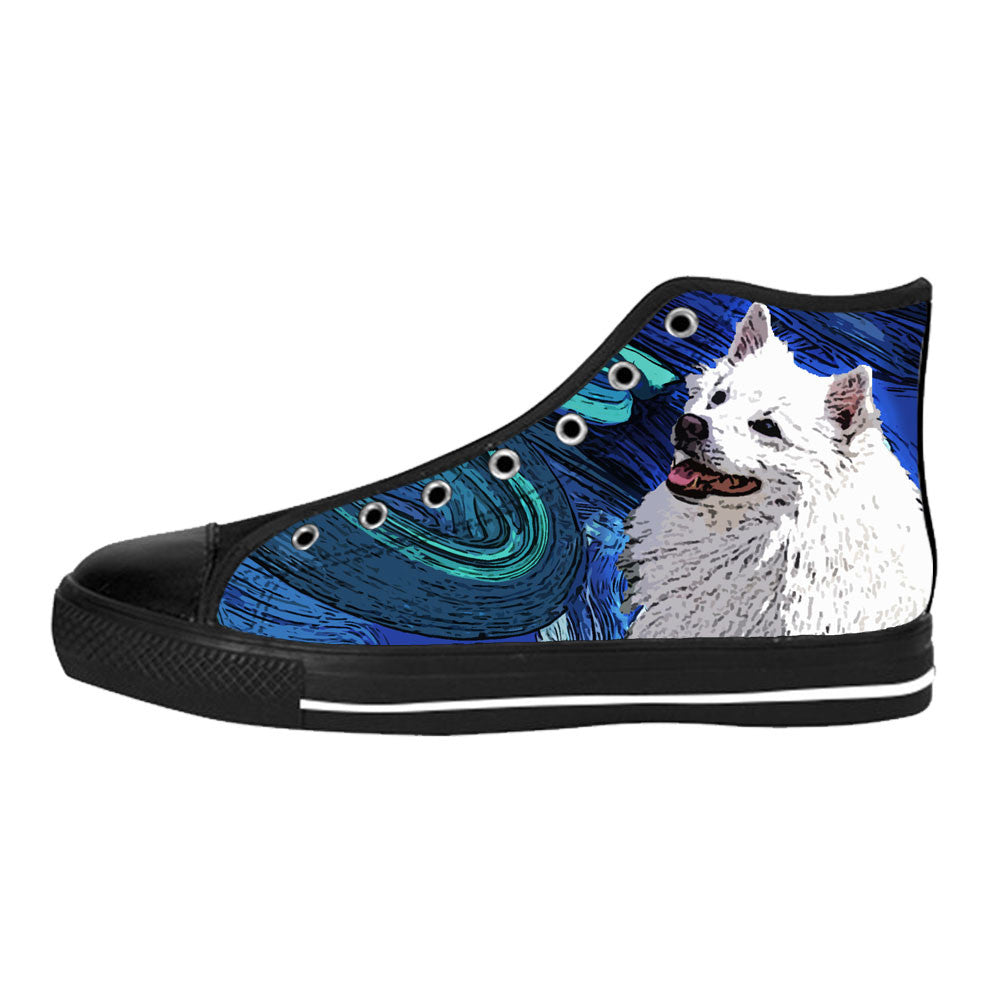 American Eskimo Dog Shoes & Sneakers - Custom American Eskimo Dog Canvas Shoes - TeeAmazing