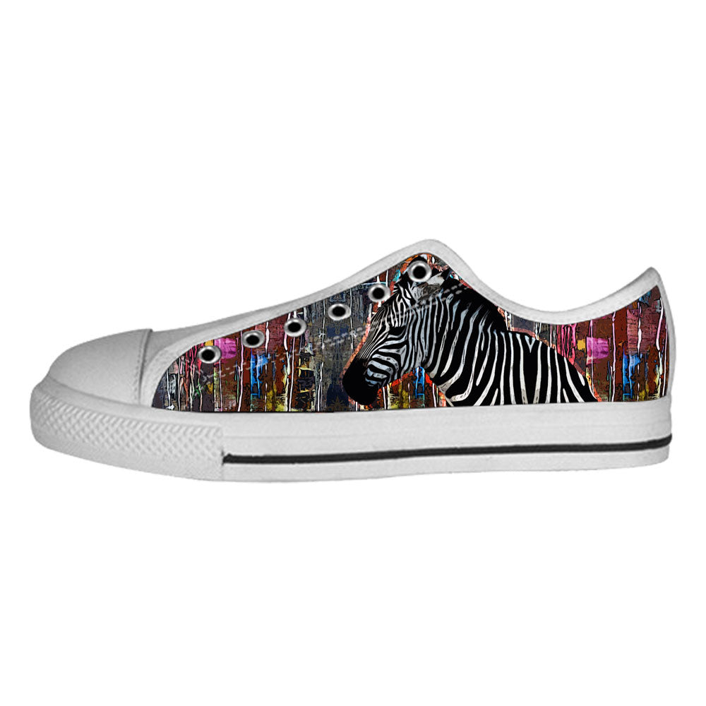 Zebra Shoes & Sneakers - Custom Zebra Canvas Shoes - TeeAmazing