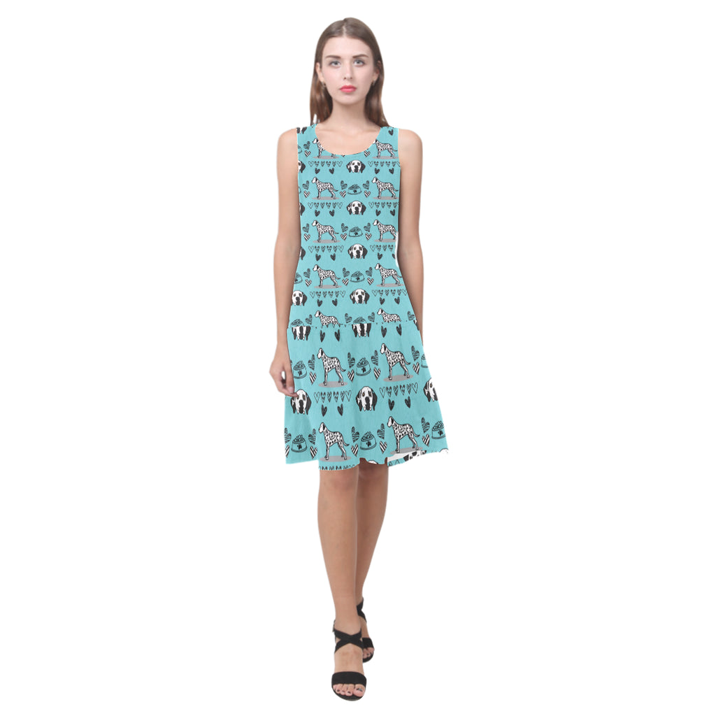 Dalmatian Pattern Sleeveless Splicing Shift Dress - TeeAmazing
