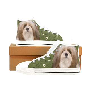 Lhasa Apso Dog White Men’s Classic High Top Canvas Shoes /Large Size - TeeAmazing