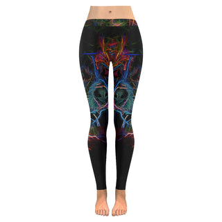 Staffordshire Bull Terrier Glow Design Low Rise Leggings (Invisible Stitch) (Model L05) - TeeAmazing