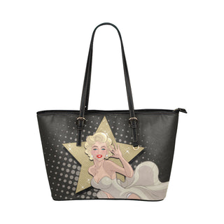 Marilyn The Star Leather Tote Bags - Marilyn Monroe Bags - TeeAmazing