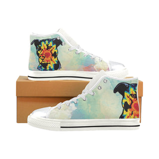 Pit Bull Pop Art No.1 White High Top Canvas Women's Shoes/Large Size - TeeAmazing