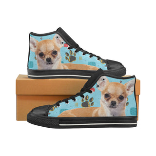 Chihuahua Black High Top Canvas Women's Shoes/Large Size - TeeAmazing