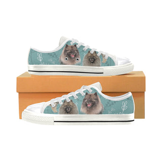 Keeshond Lover White Canvas Women's Shoes/Large Size - TeeAmazing
