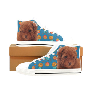 Baby Poodle Dog White Men’s Classic High Top Canvas Shoes /Large Size - TeeAmazing