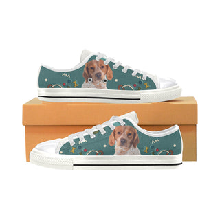 Brittany Spaniel Dog White Women's Classic Canvas Shoes - TeeAmazing