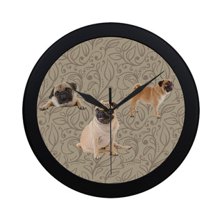 Pug Lover Black Circular Plastic Wall clock - TeeAmazing