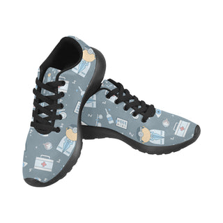 Esthetician Pattern Black Sneakers for Men - TeeAmazing