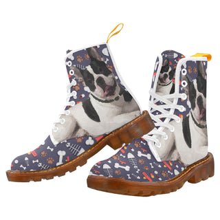 French Bulldog Dog White Boots For Men - TeeAmazing