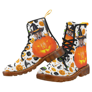 Jack Russell Halloween Black Boots For Men - TeeAmazing