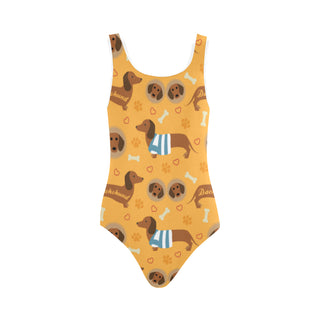 Dachshund Pattern Vest One Piece Swimsuit - TeeAmazing