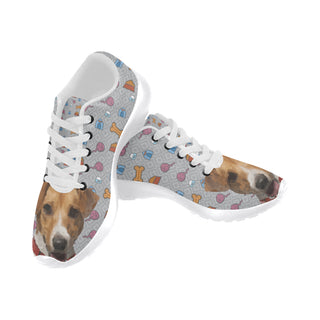 Jack Russell Terrier White Sneakers Size 13-15 for Men - TeeAmazing