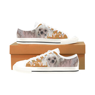 Cute Chinese Crested White Men's Classic Canvas Shoes/Large Size - TeeAmazing