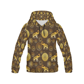 Elephant and Mandalas All Over Print Hoodie for Women - TeeAmazing