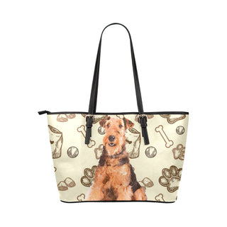 Airedale Terrier Leather Tote Bag/Small - TeeAmazing