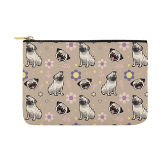 Pug Flower Carry-All Pouch 12.5''x8.5'' - TeeAmazing