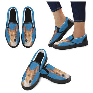 Basenji Dog Black Women's Slip-on Canvas Shoes - TeeAmazing