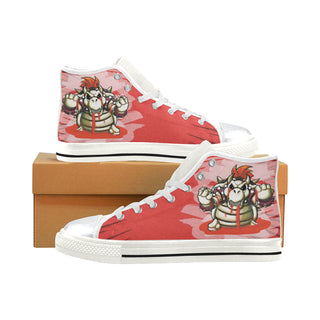 Dry Bowser White High Top Canvas Shoes for Kid - TeeAmazing