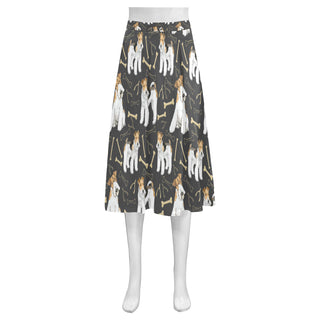 Wire Hair Fox Terrier Mnemosyne Women's Crepe Skirt (Model D16) - TeeAmazing