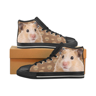 Hamster Black Men’s Classic High Top Canvas Shoes /Large Size - TeeAmazing