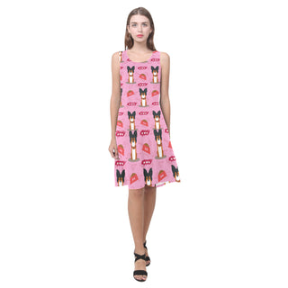 Papillon Pattern Sleeveless Splicing Shift Dress - TeeAmazing