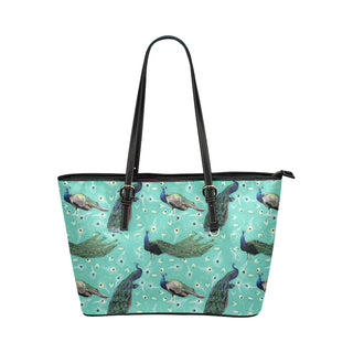 Peacock Leather Tote Bag/Small - TeeAmazing