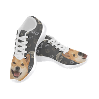 Shiba Inu Dog White Sneakers for Men - TeeAmazing