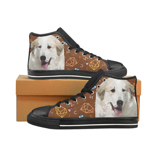 Great Pyrenees Dog Black Men’s Classic High Top Canvas Shoes /Large Size - TeeAmazing