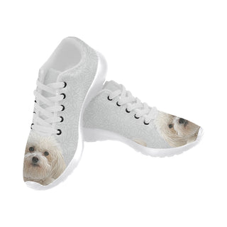 Bichon Frise Lover White Sneakers for Women - TeeAmazing