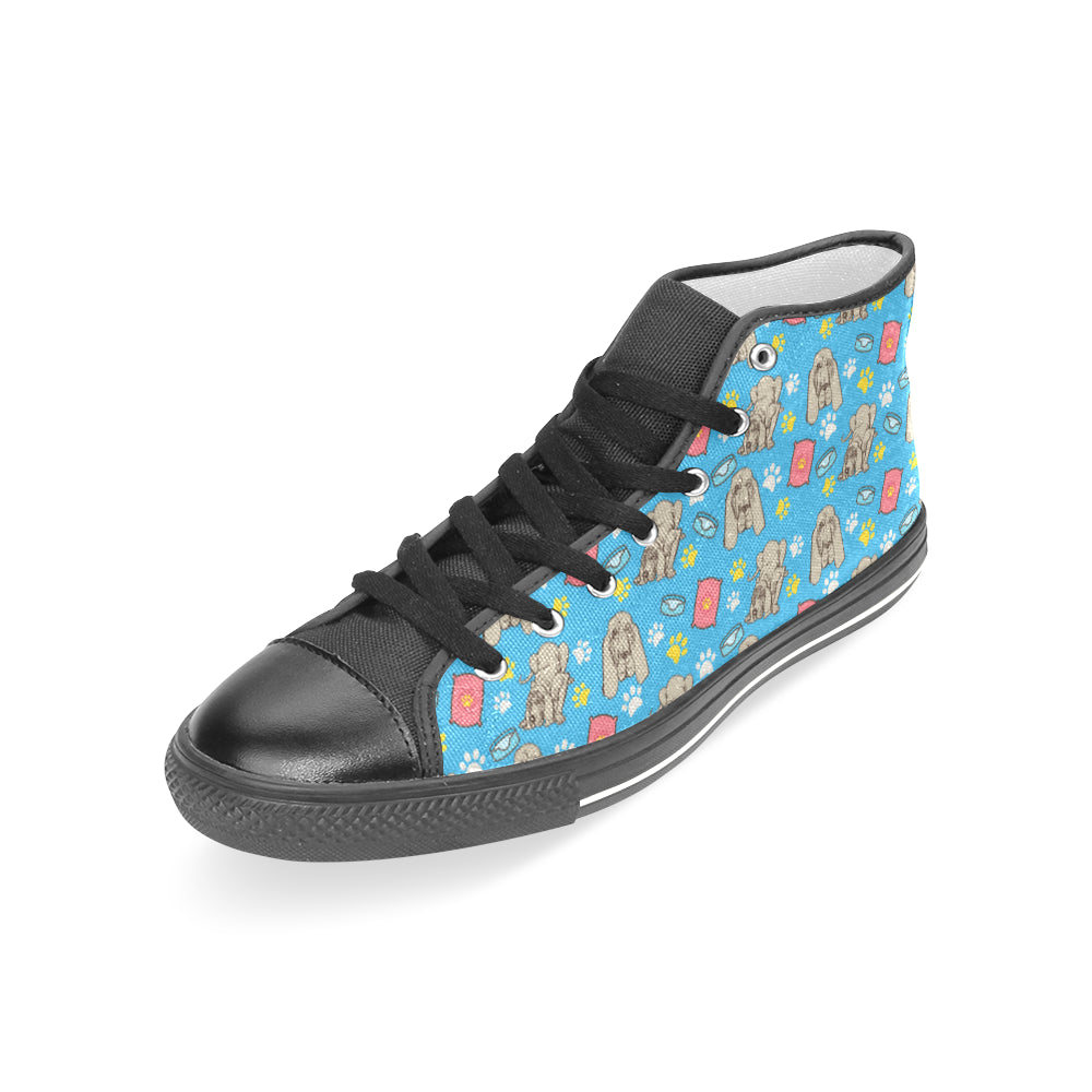 Bloodhound Pattern Black Women's Classic High Top Canvas Shoes - TeeAmazing