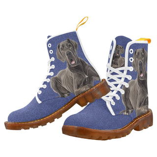Great Dane Lover White Boots For Men - TeeAmazing