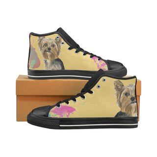 Yorkshire Terrier Water Colour No.1 Black High Top Canvas Women's Shoes/Large Size - TeeAmazing