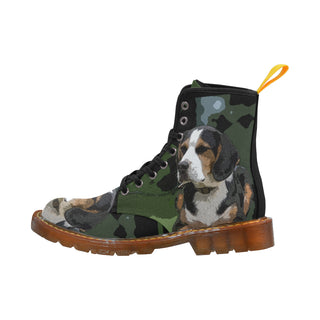 Beagle Black Boots For Men - TeeAmazing