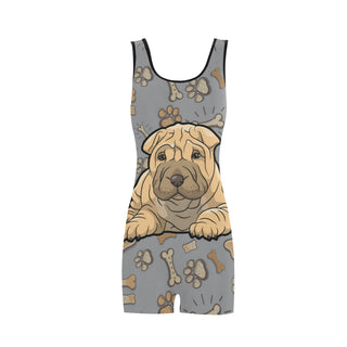 Shar Pei Dog Classic One Piece Swimwear - TeeAmazing