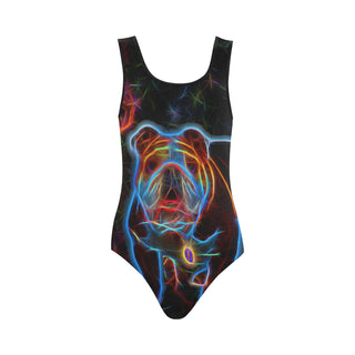 English Bulldog Glow Design 2 Vest One Piece Swimsuit - TeeAmazing