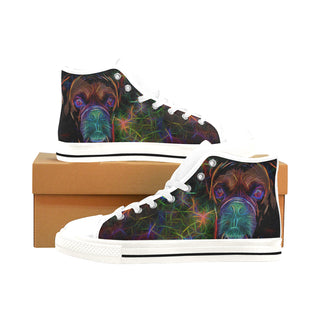 Boxer Glow Design 2 White Men’s Classic High Top Canvas Shoes /Large Size - TeeAmazing