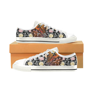 Butterfly White Low Top Canvas Shoes for Kid - TeeAmazing