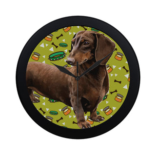 Dachshund Black Circular Plastic Wall clock - TeeAmazing