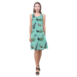 Peacock Sleeveless Splicing Shift Dress - TeeAmazing