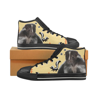 Skunk Black High Top Canvas Women's Shoes/Large Size - TeeAmazing