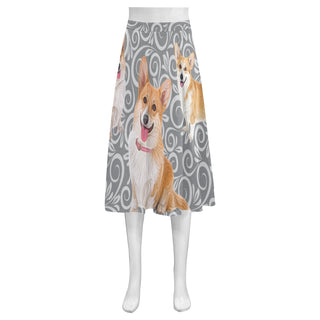 Corgi Lover Mnemosyne Women's Crepe Skirt (Model D16) - TeeAmazing