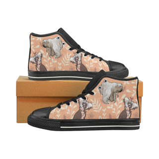 Chinese Crested Flower Black Men’s Classic High Top Canvas Shoes - TeeAmazing
