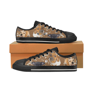 Chiweenie Pattern Black Men's Classic Canvas Shoes/Large Size - TeeAmazing