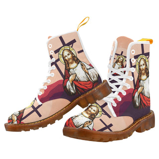 Jesus White Boots For Women - TeeAmazing