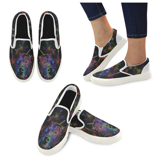 Australian Cattle Dog Glow Design 1 White Women's Slip-on Canvas Shoes - TeeAmazing