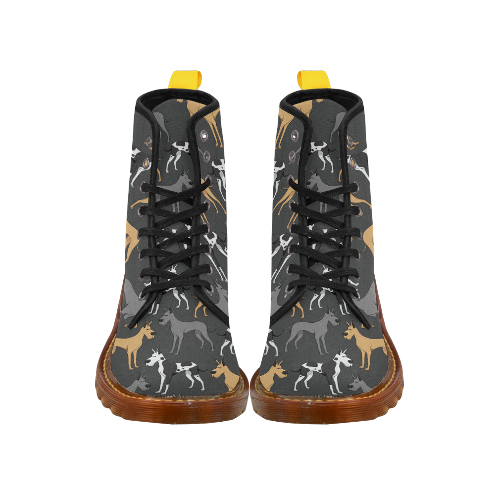 Great Dane Black Boots For Men - TeeAmazing