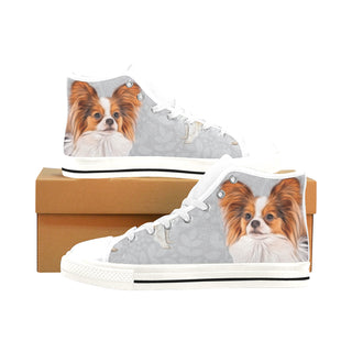 Papillon Lover White Men’s Classic High Top Canvas Shoes /Large Size - TeeAmazing