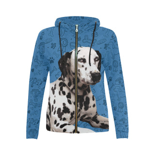 Dalmatian Dog All Over Print Full Zip Hoodie for Women - TeeAmazing